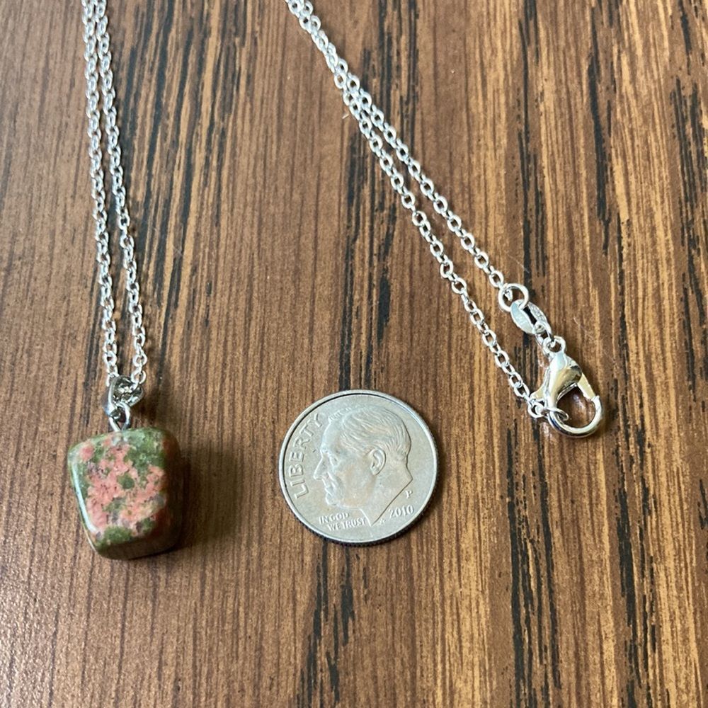 Genuine Unakite Stone Pendant and Necklace J4 - Picture 6 of 8